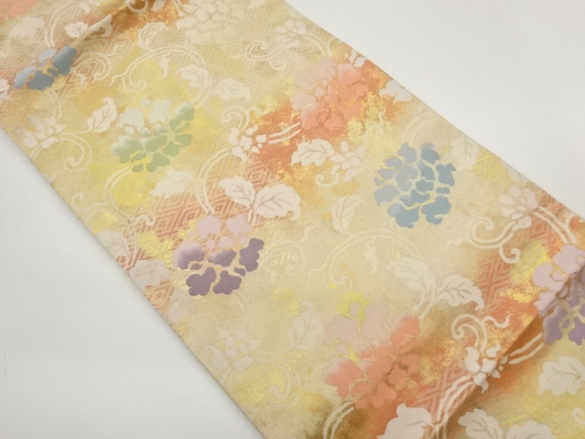 JAPANESE NAGOYA OBI / WOVEN FLOWER ARABESQUE